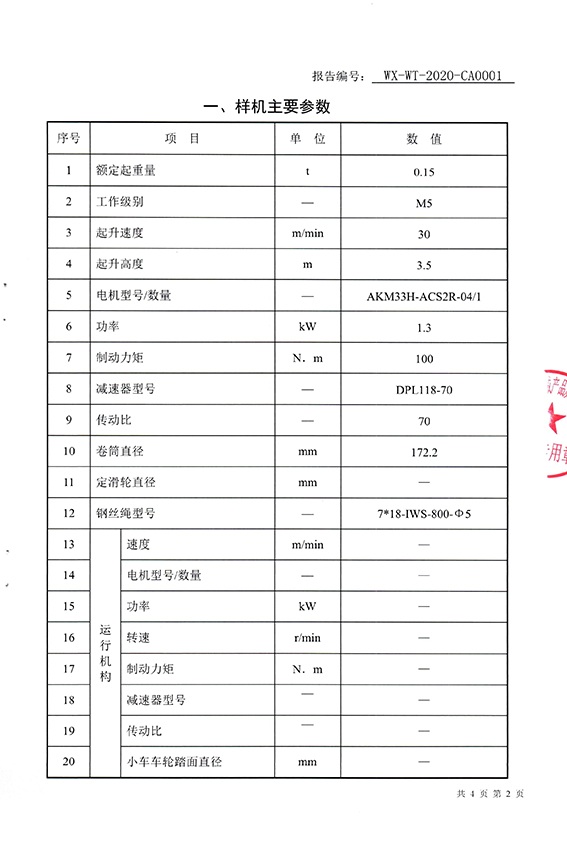 电动葫芦（钢丝绳电动葫芦）产品质量检测报告-5